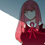 体を壁に預ける琴葉茜、顔は陰に隠れており、そっぽを向いている